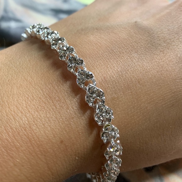 Silver Diamond Tennis Bracelet - Picture 3 of 7
